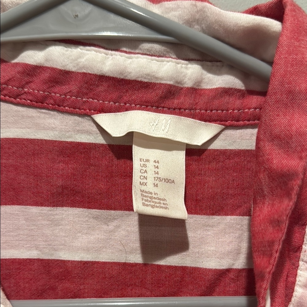 Red and White Striped Button-Up Shirt - Picture 2 of 3